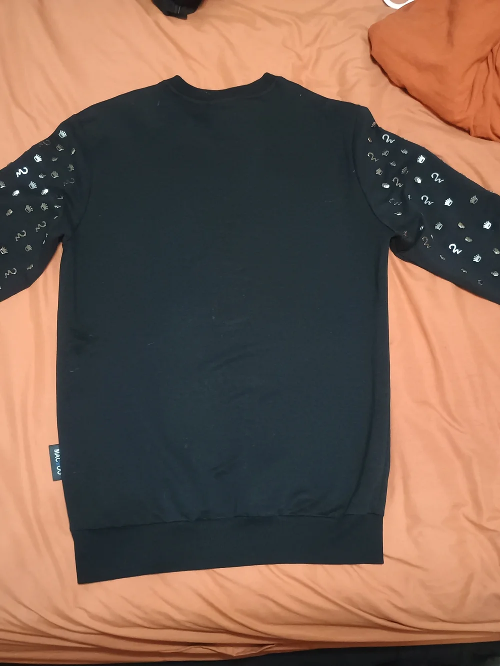 Maceoo mens designer athleisure sweater metal black